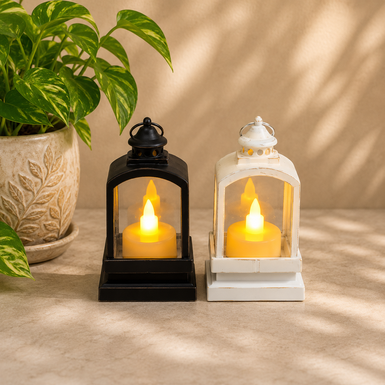Temple Design LED Candle | Flickering Flameless Diya – Single Piece