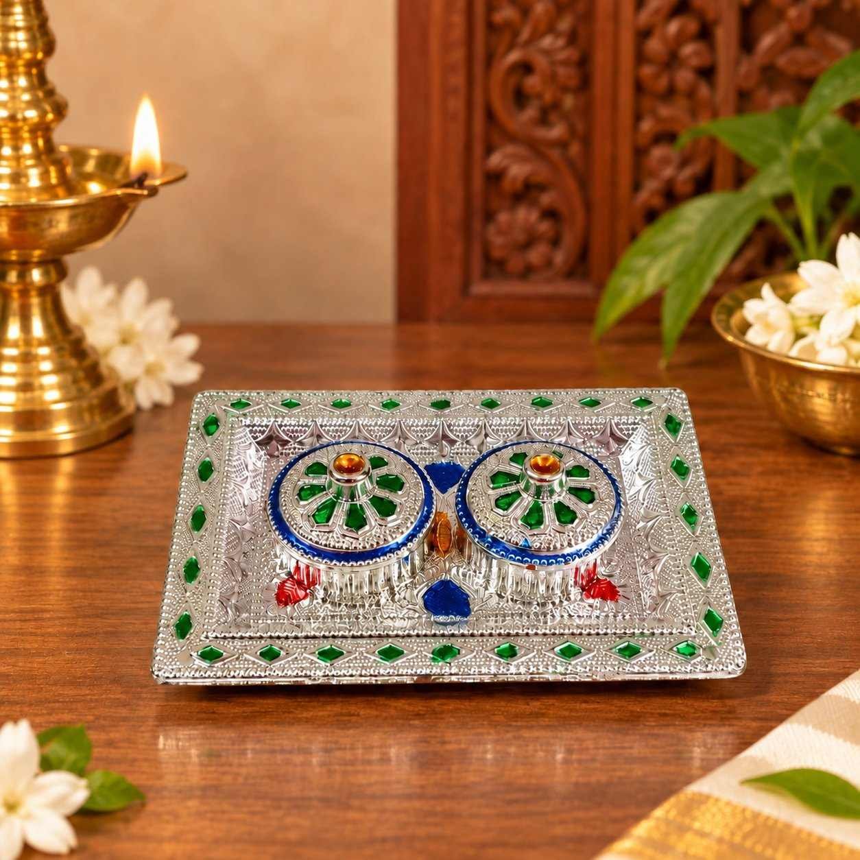 Handcrafted Traditional Kumkum Sindoor Box Holder for Pooja & Return Gifts
