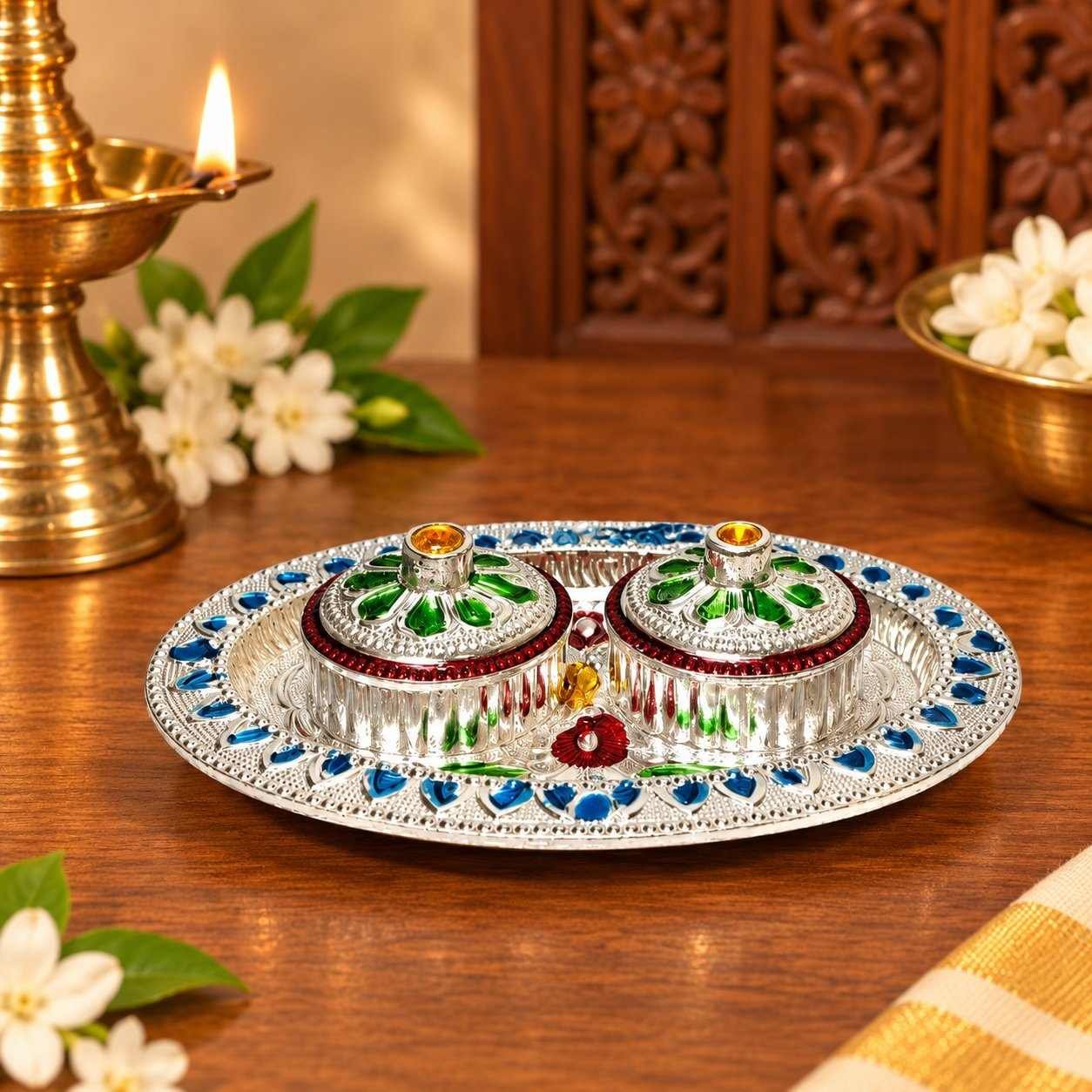 Handcrafted Traditional Kumkum Sindoor Box Holder for Puja & Return Gifts