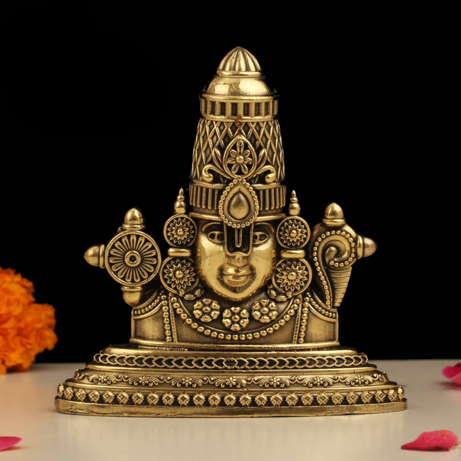Brass Tirupati Balaji Idol for Home Decor & Spiritual Gifting