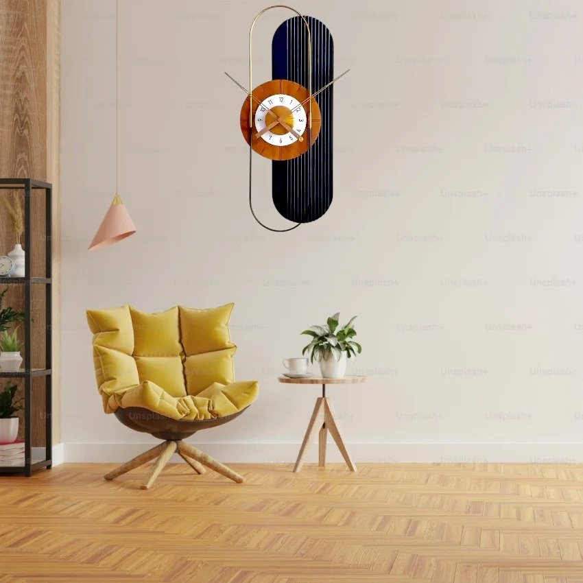 Modern Designer Ring Wall Clock Without Glass – Black Finish