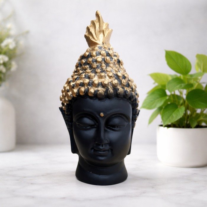 Black Buddha Face Idol for Home Decor & Gift Showpiece