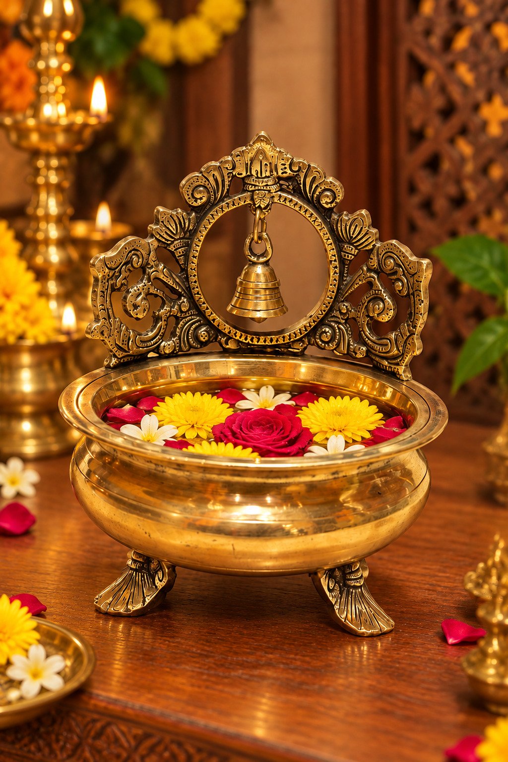 Brass Bell Uruli for Home Decor, Pooja & Gifting.