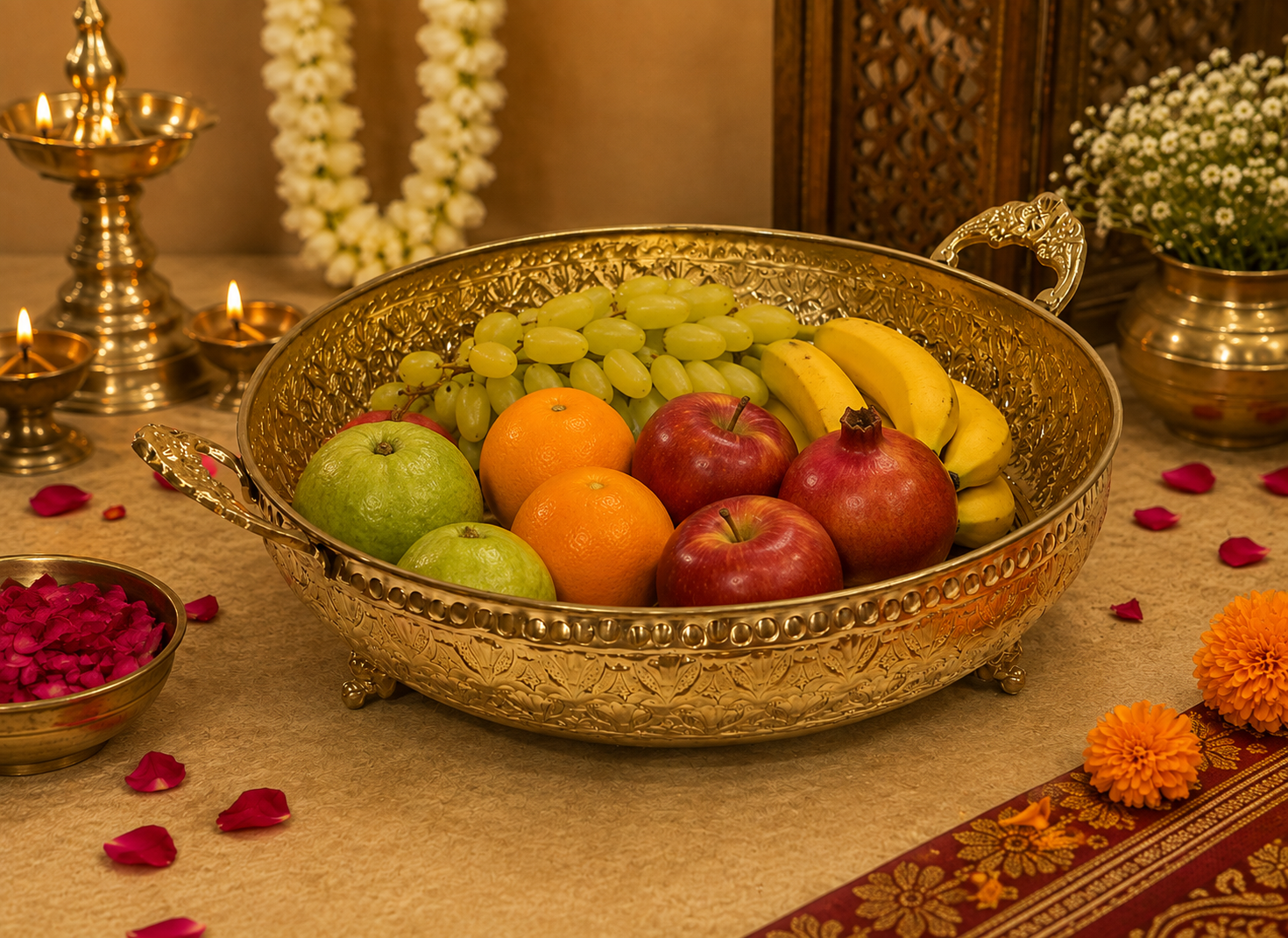 Brass Fruit Plate Mix | Pooja, Home Decor & Gifting