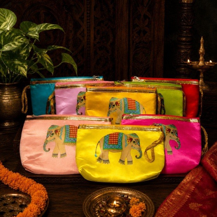 Silk Elephant Purse for Women | Ethnic Party Favor Bags & Return Gifts