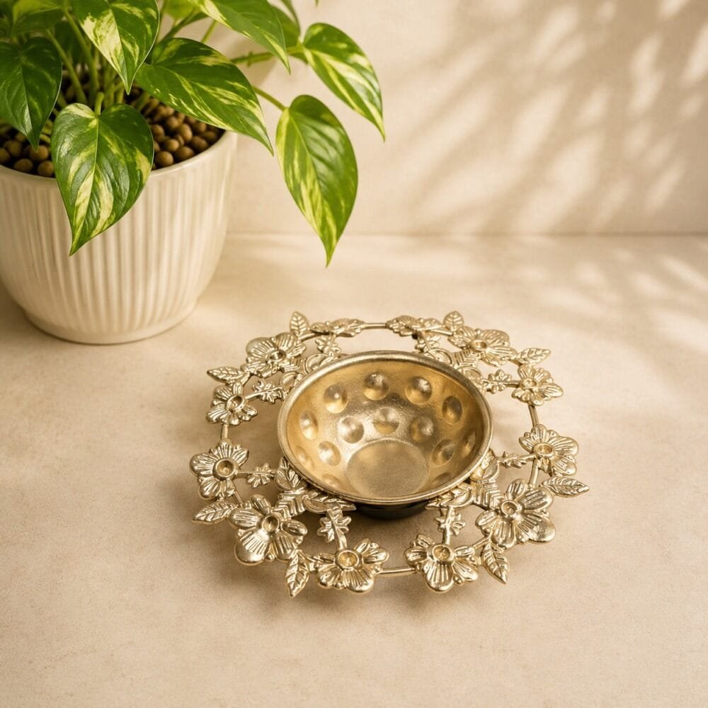 Metal Rose Urli 4.5 Inch | Decorative Bowl for Return Gift & Home Décor