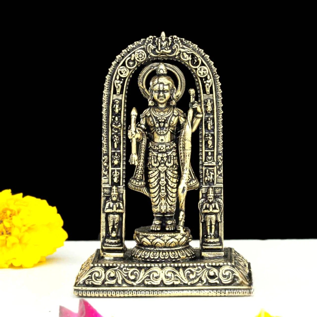 Brass Ram Lalla Idol 3 Inch | Ayodhya Shree Ram Murti for Pooja & Gifts