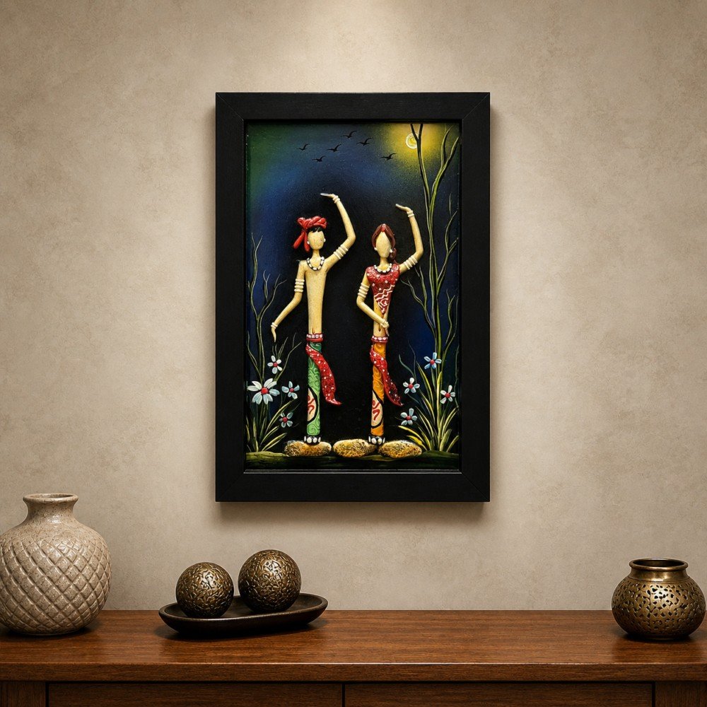 Handmade Clay Embossed Wall Art Painting for Home & Living Room