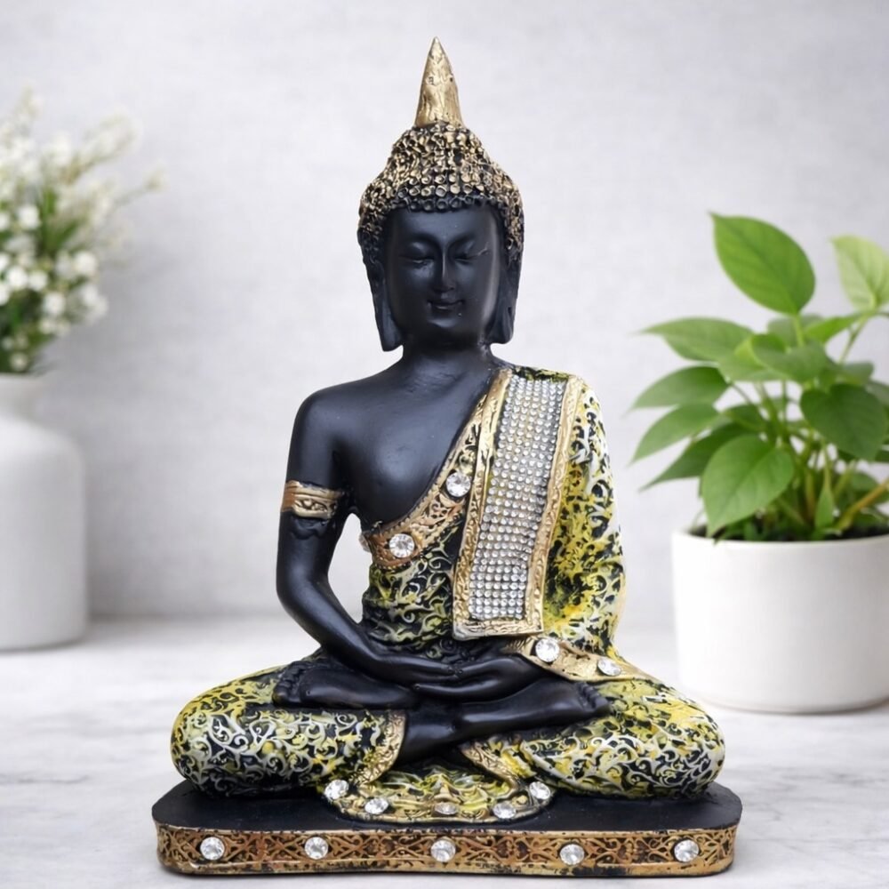 Yellow Buddha Idol for Home Decor & Gift – Prosperity Statue