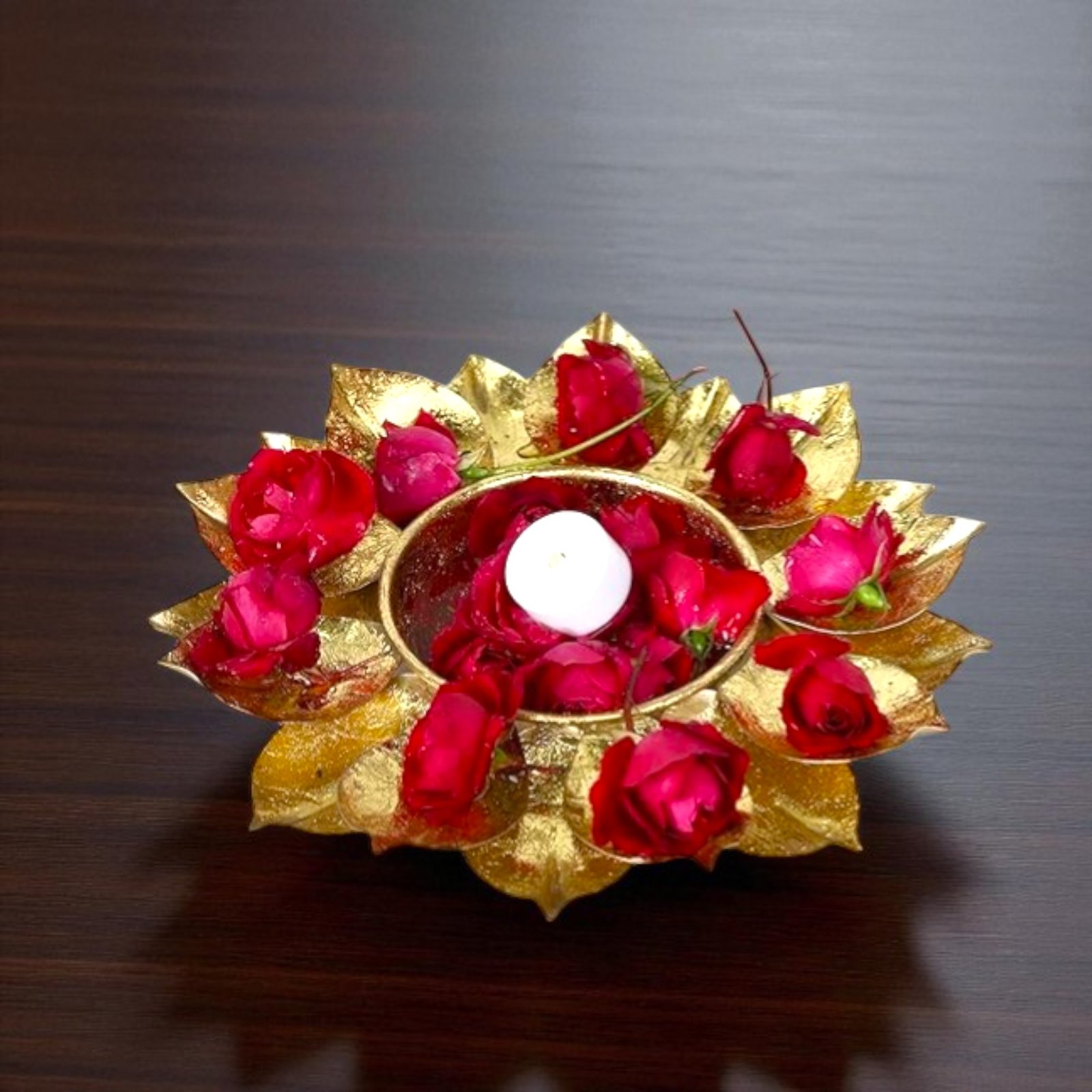 Antique Gold Metal Urli 10 Inch for Floating Flowers & Candles